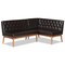 Baxton Studio Riordan Mid-Century Dark Brown Faux Leather and Walnut Brown Wood 2-PC Dining Nook Banquette Set 186-11358-Zoro - alternate 1